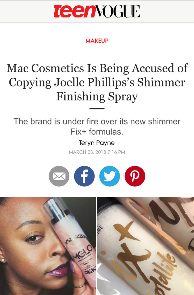 Mac Cosmetics Is Being Accused of Copying Joelle Phillips’s Shimmer Finishing Spray