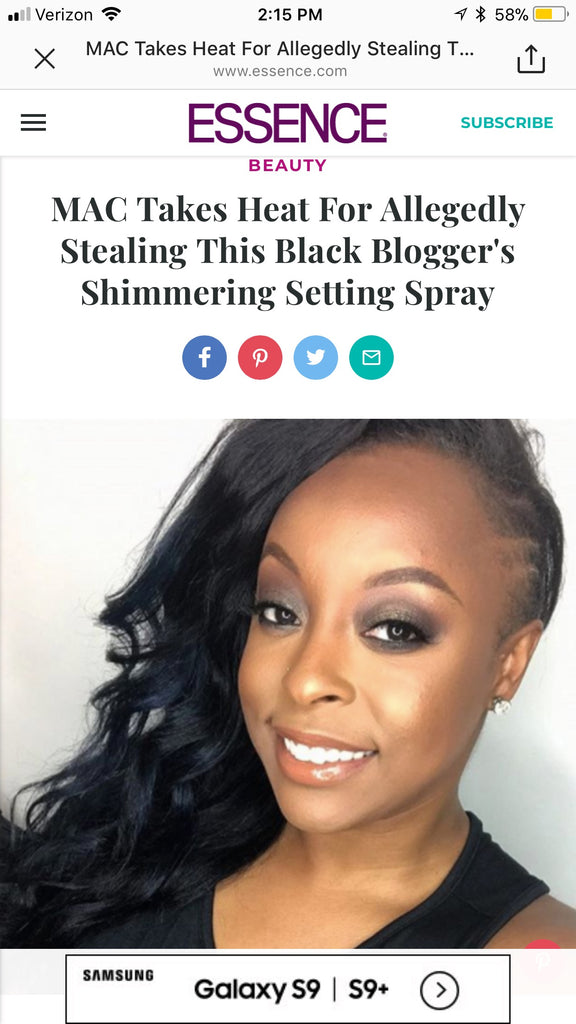 MAC Takes Heat For Allegedly Stealing This Black Blogger's Shimmering Setting Spray